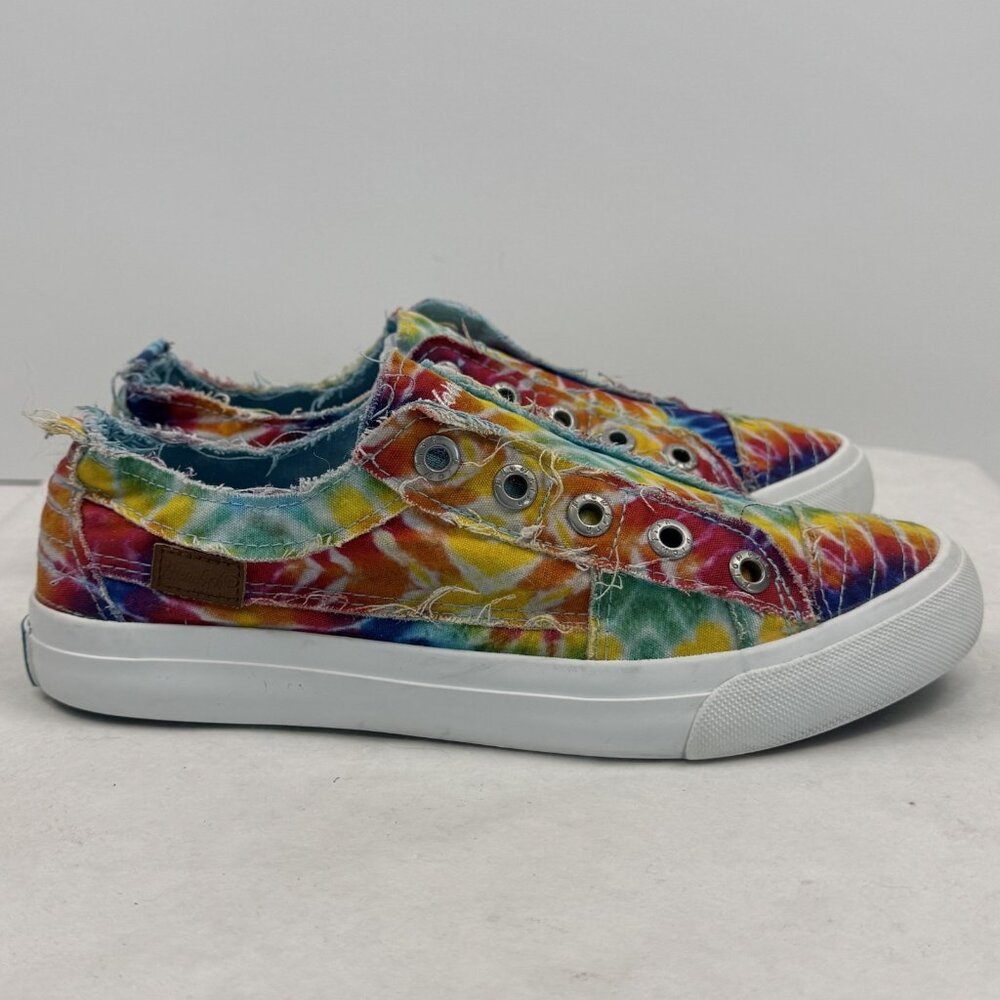 Blowfish Malibu Womens Size 8 Rainbow Tie Dye Play Sneakers Slip On Canvas - Picture 1 of 12